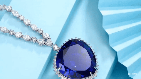 Blue Heart Crystal Necklace