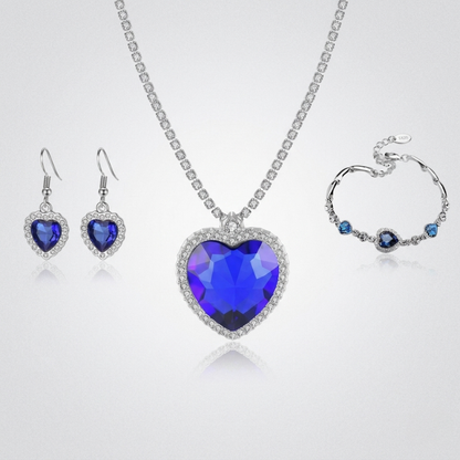 Blue Heart Crystal Necklace
